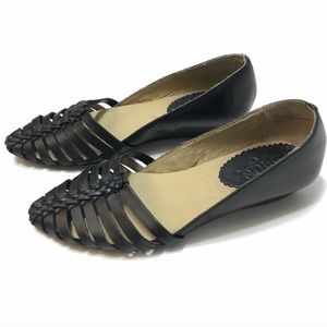 Anthropologie Who Latigo Woven Leather Wedge Flat